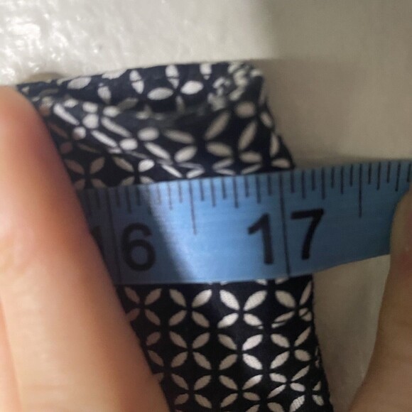 J Jill Women Sz 8 Pants Trousers Stretch Straight Leg Side Zip Career Navy White - Picture 9 of 11